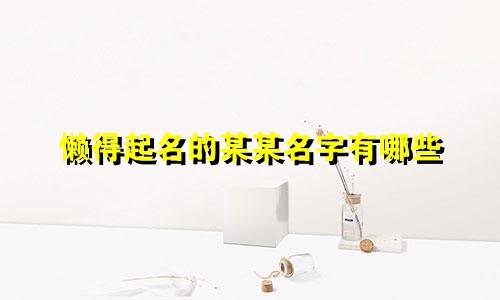 懒得起名的某某名字有哪些