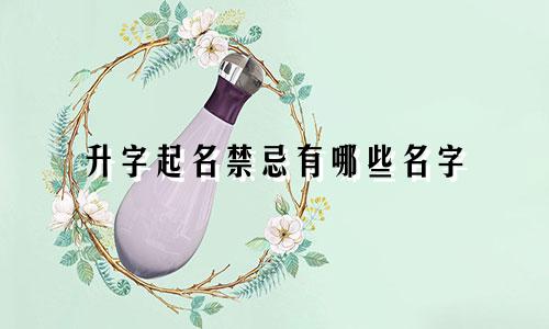 升字起名禁忌有哪些名字