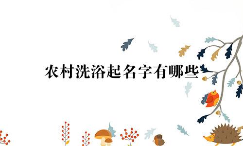 农村洗浴起名字有哪些