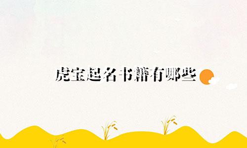 虎宝起名书籍有哪些