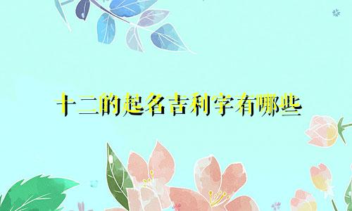 十二的起名吉利字有哪些