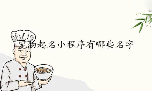 宠物起名小程序有哪些名字