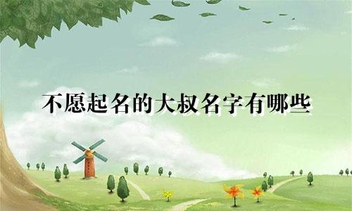 不愿起名的大叔名字有哪些