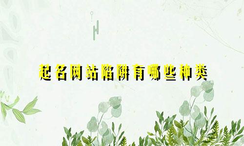 起名网站陷阱有哪些种类