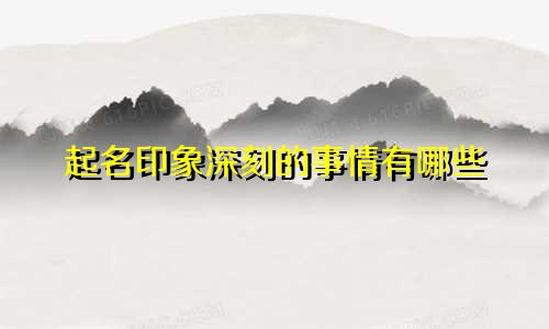 起名印象深刻的事情有哪些
