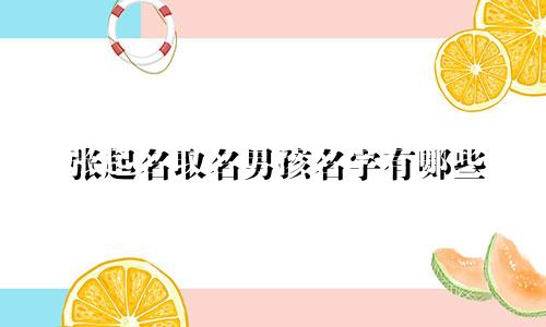 张起名取名男孩名字有哪些