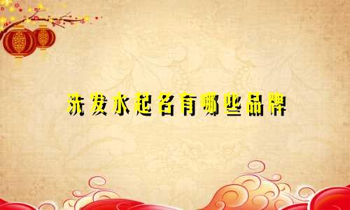 洗发水起名有哪些品牌