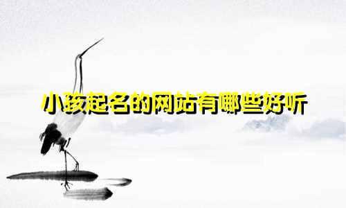 小孩起名的网站有哪些好听