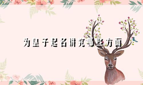 为皇子起名讲究哪些方面