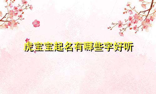 虎宝宝起名有哪些字好听