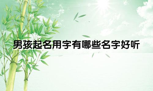 男孩起名用字有哪些名字好听