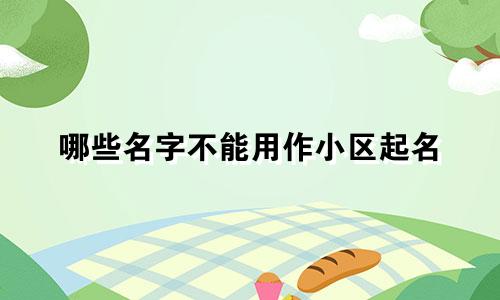 哪些名字不能用作小区起名