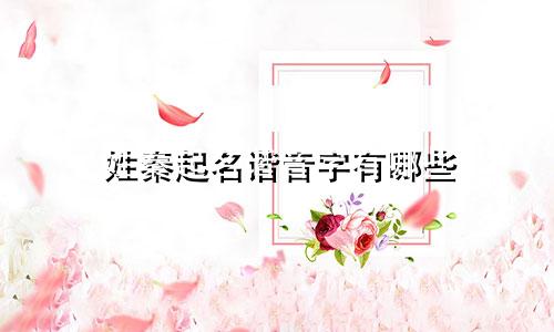 姓秦起名谐音字有哪些