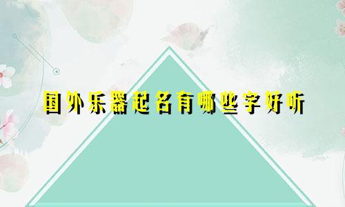 国外乐器起名有哪些字好听