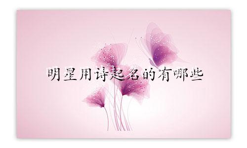明星用诗起名的有哪些