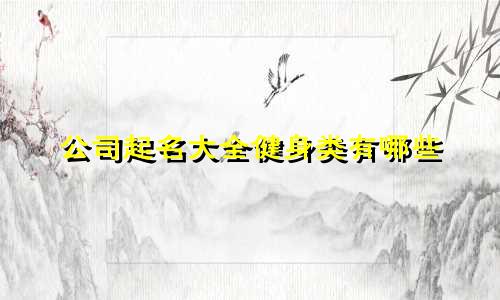 公司起名大全健身类有哪些
