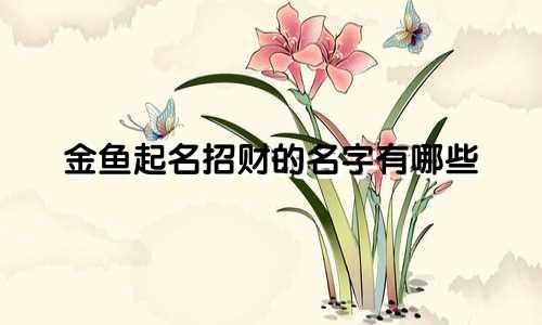 金鱼起名招财的名字有哪些