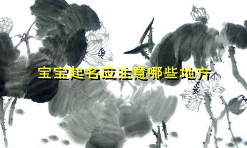 宝宝起名应注意哪些地方