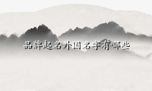 品牌起名外国名字有哪些