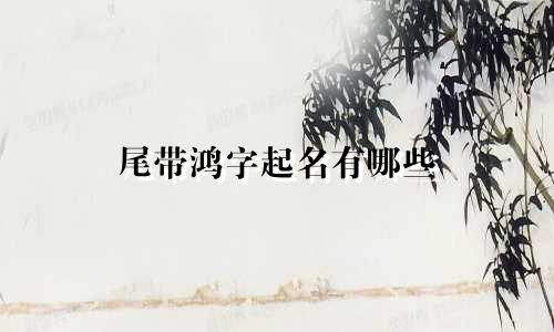尾带鸿字起名有哪些