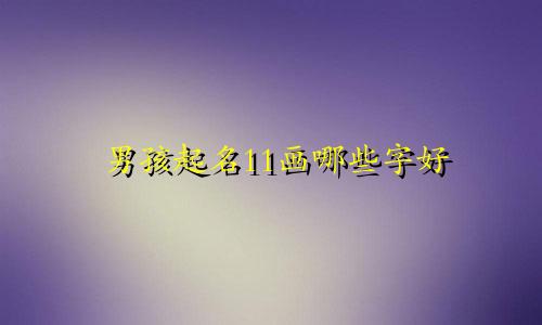 男孩起名11画哪些字好