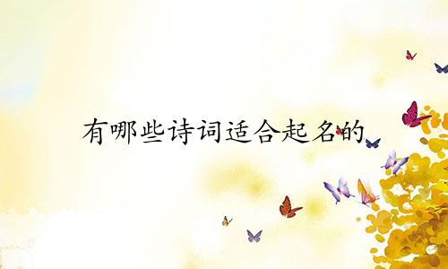 有哪些诗词适合起名的