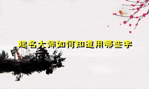 起名大师如何知道用哪些字
