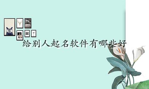 给别人起名软件有哪些好