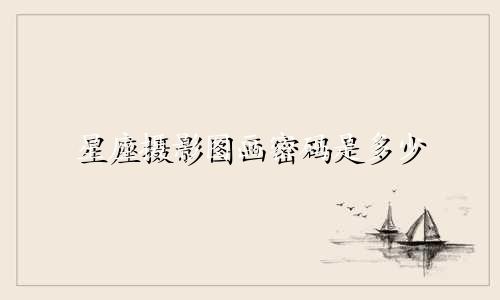 星座摄影图画密码是多少
