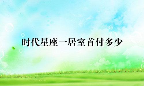 时代星座一居室首付多少
