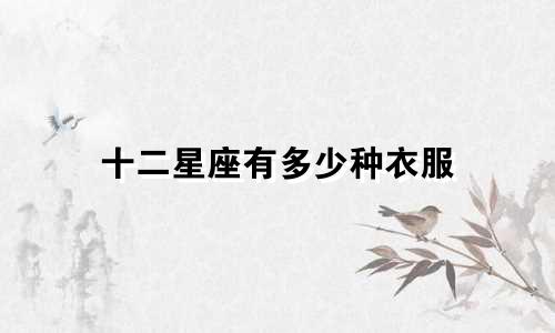 十二星座有多少种衣服