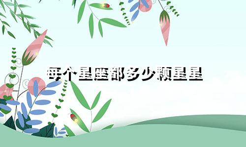 每个星座都多少颗星星