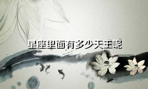 星座里面有多少天王呢
