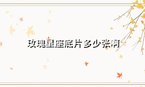 玫瑰星座底片多少张啊