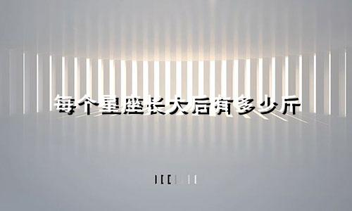 每个星座长大后有多少斤