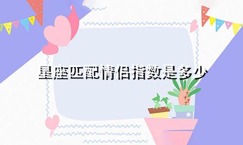 星座匹配情侣指数是多少