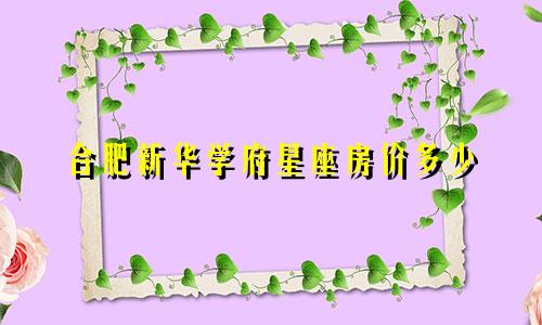合肥新华学府星座房价多少