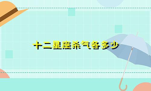十二星座杀气各多少 分