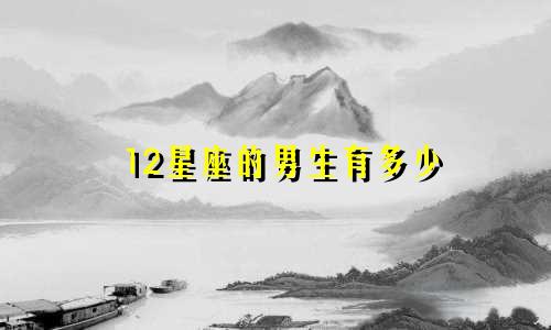 12星座的男生有多少