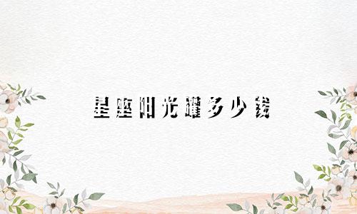 星座阳光罐多少钱
