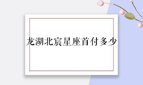龙湖北宸星座首付多少