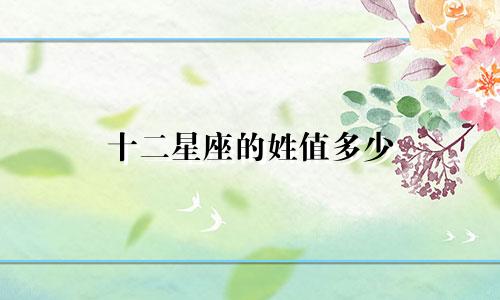 十二星座的姓值多少