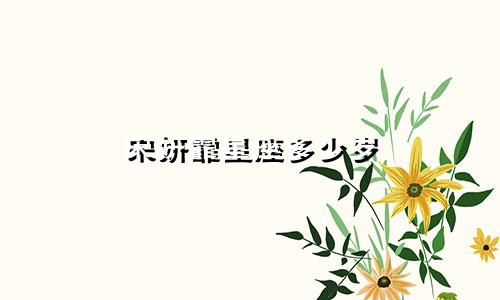 宋妍霏星座多少岁