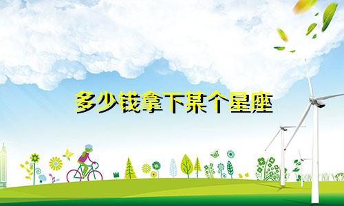 多少钱拿下某个星座