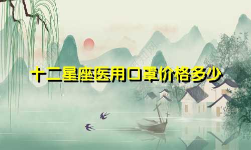 十二星座医用口罩价格多少