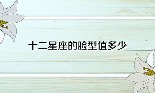 十二星座的脸型值多少