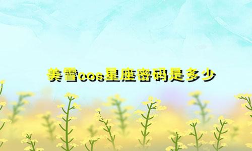 美雪cos星座密码是多少