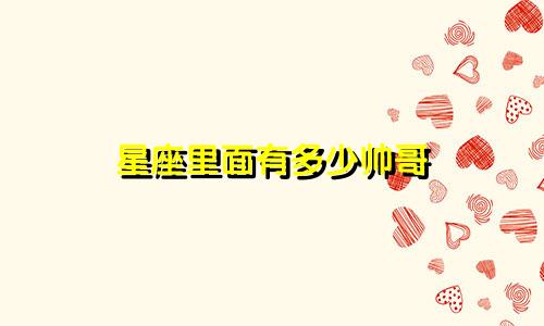 星座里面有多少帅哥