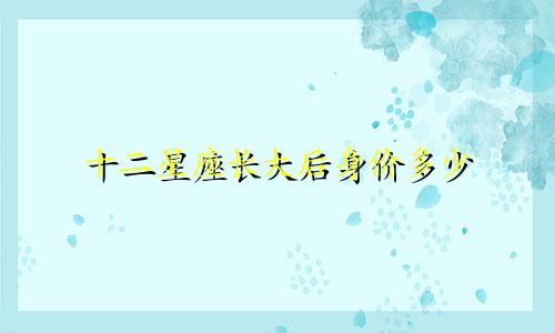 十二星座长大后身价多少