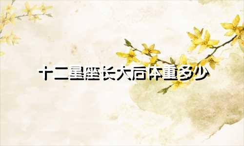 十二星座长大后体重多少